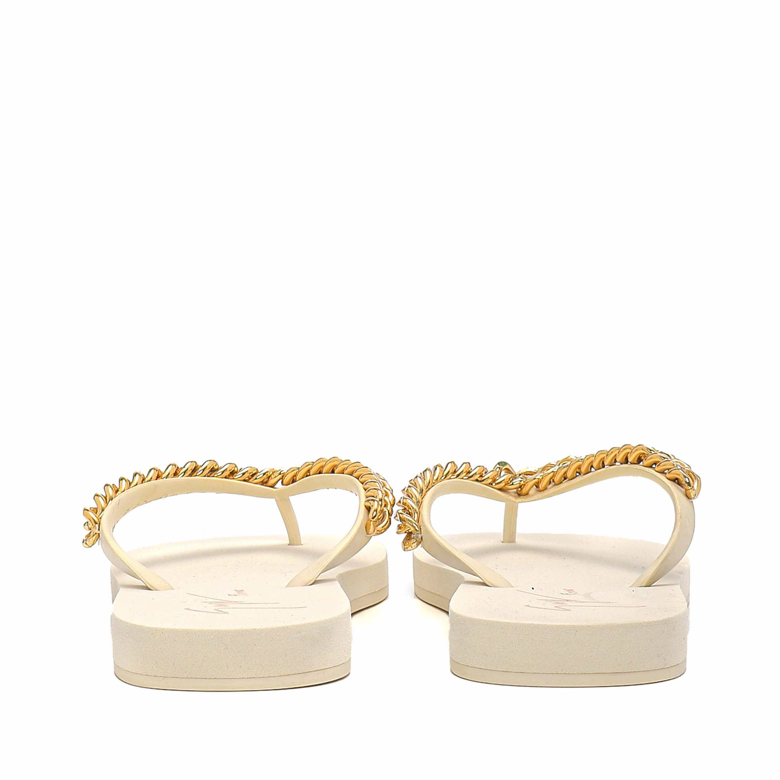 Gıuseppe Zanotti - White Chain Detail Slipper